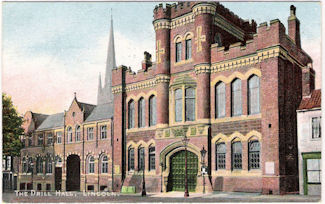 Postcard of Lincoln drill hall dated 1905